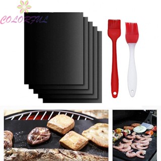 【COLORFUL】Grill Mats Black Cutting Strips For Charcoal Oven Glass Fiber Non-stick