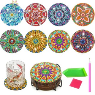 【COLORFUL】Diamond painting coaster with bracket dining mat with diamond painting