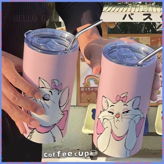 🥤Animation Peripheral Limited Water Cup🥤 กระติกน้ําร้อน สเตนเลส ลายการ์ตูนแมวน่ารัก แบบพกพา สําหรับออฟฟิศ