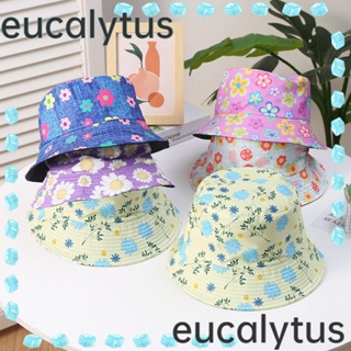 Eucalytus1 หมวกบักเก็ต กันแดด ย้อนกลับได้ แฟชั่นฤดูใบไม้ผลิ ฤดูร้อน ชายหาด กลางแจ้ง