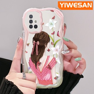 เคสโทรศัพท์มือถือ ซิลิกาใส กันกระแทก ลายผีเสื้อ เด็กผู้หญิง สําหรับ Samsung galaxy A72 4G A72 5G A71