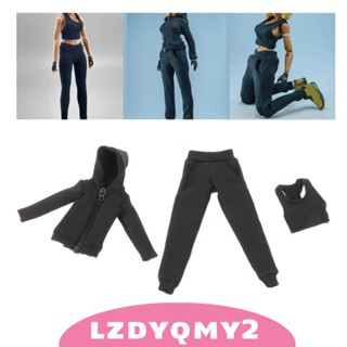 [Lzdyqmy2] เสื้อฮู้ดดี้ และกางเกง 1:12 สําหรับตุ๊กตา 6 นิ้ว 3 ชิ้น