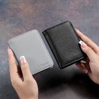MIN-TAN Card Holder, PU Leather Multi-card Slot Card, Portable Solid Color ID package Men Women