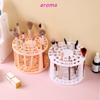 Aroma ที่วางปากกา, ที่วางแปรงแต่งหน้า พลาสติก หลายรู, ที่จัดระเบียบเดสก์ท็อป ช่องใส่แปรงอายแชโดว์ ชั้นวางแปรง ชั้นวางแปรง ผู้หญิง