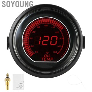 Soyoung Oil Temperature Gauge 52mm/2in for EVO Series Universal Meter Blue Red  Light 12V Gasoline Cars