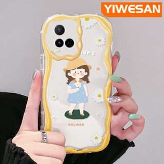 เคสโทรศัพท์มือถือแบบใส ลายการ์ตูนเด็กผู้หญิงตัวเล็กน่ารัก สีครีม สําหรับ VIVO Y21 2021 Y21G Y33s Y21s Y21e Y21a Y21t T1x 4G