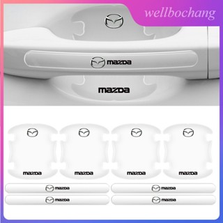 สติกเกอร์ฟิล์มใส ป้องกันรอยขีดข่วน สําหรับติดมือจับประตูรถยนต์ Mazda3 CX3 CX5 BT50 CX30 M