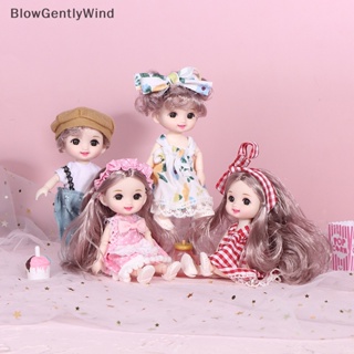 Blowgentlywind ใหม่ ตุ๊กตาเด็กผู้หญิง ขนาดเล็ก 17 ซม. พร้อมข้อต่อขยับได้ 13 ข้อต่อ ตาโต 3D สําหรับเด็กผู้หญิง DIY BGW