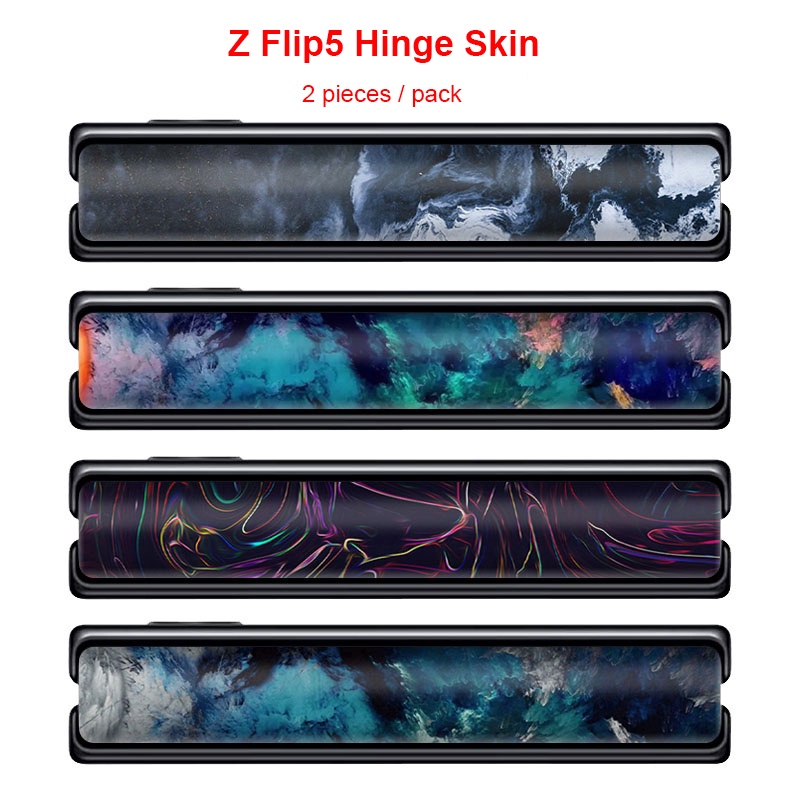 SAMSUNG เนบิวลาบานพับผิวsamsung Galaxy Z Flip 8 5 6 7 ด้านข้างป้องกันฟิล์มFlip5 3M Border Wrapสีสันสติกเกอร์ป้องกัน
