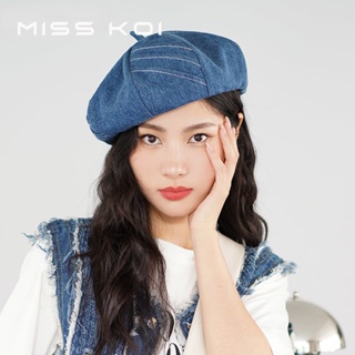 Misskoi [พร้อมส่ง] หมวกเบเร่ต์ ผ้ายีน ทรงแปดเหลี่ยม สามมิติ สไตล์เกาหลี เรโทร แฟชั่นฤดูร้อน สําหรับผู้หญิง 23