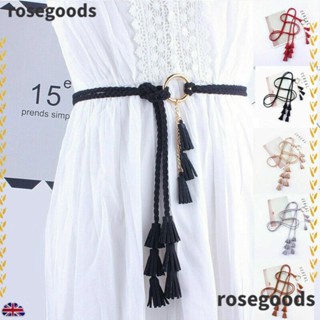 Rosegoods1 เชือกทอเอว สไตล์ประจําชาติ อุปกรณ์เสริม สําหรับผู้หญิง