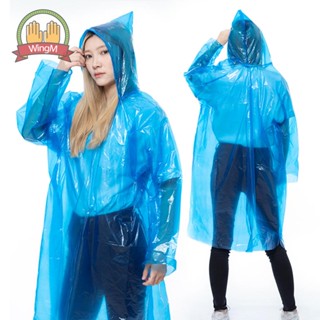 [WingM.th] เสื้อกันฝนพลาสติก แบบใช้แล้วทิ้ง สีสันสดใส สําหรับเล่นกีฬากลางแจ้ง 4 ชิ้น