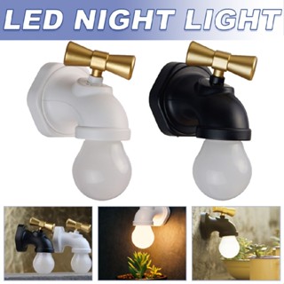 Voice Control LED Night Light USB Rechargeable Faucet Tap Shape Lamp