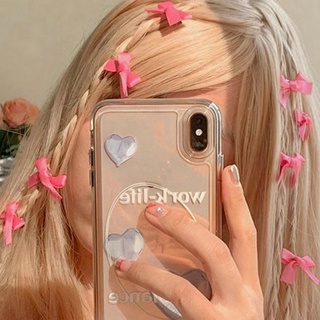 8/2/1pcs New Korean Sweet Pink Bow Hairpin Girl Women Y2K Hair Barrette Lolita Duckbill Clip Side Clip