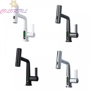【COLORFUL】Bathroom Basin Sink Faucet with Rainfall Spray Head and Temperature Display