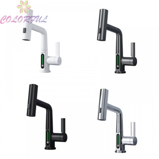 【COLORFUL】Bathroom Basin Sink Faucet with Rainfall Spray Head and Temperature Display