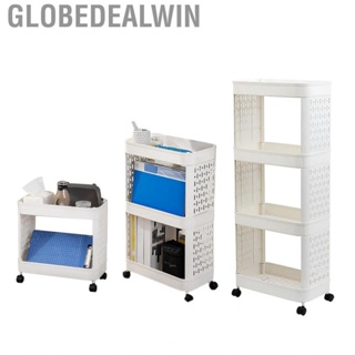 Globedealwin Storage Cart  Multi Purpose Flexible  Space Utilization Plastic Stability Mobile Bookshelf for Study Room