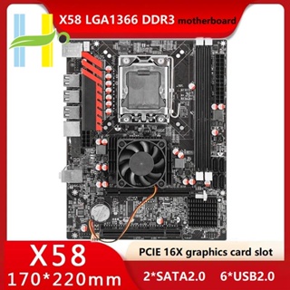 เมนบอร์ดคอมพิวเตอร์ตั้งโต๊ะ X58 LGA1366 2XDDR3 PCI-E 16X USB SATA สําหรับ E5640 X5570 X5650 I7-960 CPU