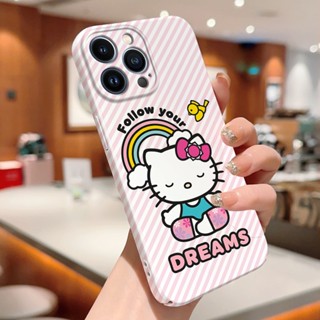 สําหรับ iPhone 11 Pro Max XS Max XR X 8 7 Plus SE การ์ตูนคิตตี้ แมว รูปแบบ แข็ง PC ป้องกันกล้องเต็มรูปแบบ เคสโทรศัพท์