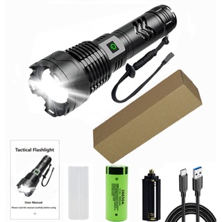 Outdoor Type C Rechargeable Zoom Tactical Aluminium Strong Light Torch