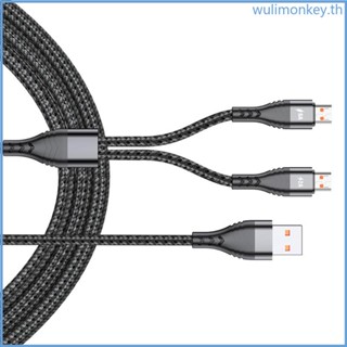 Wu 1 ถึง 2 USB เป็น Micro USB ขยายสายไฟ สําหรับโทรศัพท์ แท็บเล็ต สายชาร์จ