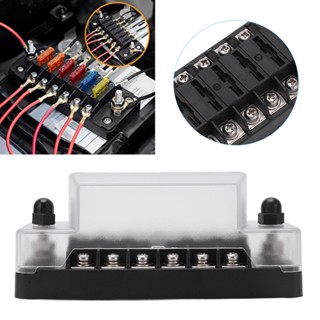 Orichi Machinery Blade Fuse Block 6 Way Waterproof Protective Transparent Cover PC Holder for 12V 24V Car Ship