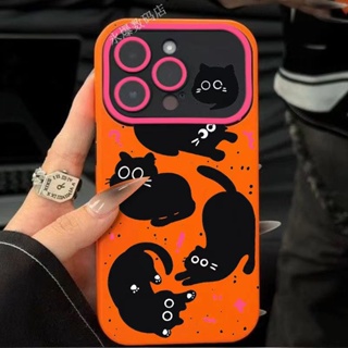 ใหม่ เคสโทรศัพท์มือถือนิ่ม ลายแมวตัวเล็ก สีดํา สําหรับ Apple Iphone 14promax 13pro 12 11 7p DQPR