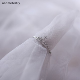 Onem แหวนนิ้วมือ รูปมงกุฎ สีเงิน ปรับได้ เครื่องประดับแฟชั่น สําหรับผู้หญิง