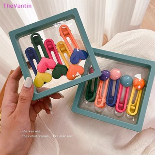 Thevantin กิ๊บติดผมหน้าม้า รูปปากเป็ด สีแคนดี้ หลายสไตล์ เครื่องประดับผม ของขวัญ สําหรับเด็กผู้หญิง 5 ชิ้น ต่อชุด