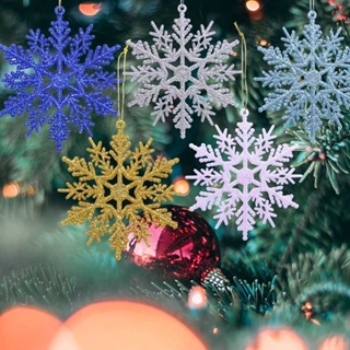 [คริสต์มาส] 12 ชิ้น / เซต จี้เกล็ดหิมะ กลิตเตอร์ ที่มีสีสัน / จี้ตกแต่งคริสต์มาส / เครื่องประดับแขวนต้นคริสต์มาส / อุปกรณ์งานเลี้ยงปีใหม่ ที่บ้าน