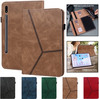 เคสแท็บเล็ตหนัง ฝาพับ พร้อมช่องใส่บัตร และขาตั้ง สําหรับ Samsung Galaxy Tab S9 S8 11 นิ้ว 12.4 นิ้ว SM-X710 X716B X718U SM-X810 X816B X818U