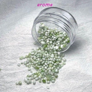 Aroma ลูกปัดพอร์ซเลน พลอยเทียม ทรงวงรี สไตล์วินเทจ สีฟ้า และสีขาว สําหรับตกแต่งเล็บ DIY