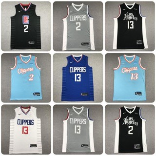 เรือสปีดโบท แฟชั่นคลาสสิก เลขที่. เสื้อกีฬาบาสเก็ตบอล ปักลาย 2 Leonard Jersey 13 Paul George สีขาว สีดํา สไตล์เรโทร สําหรับผู้ชาย 180793