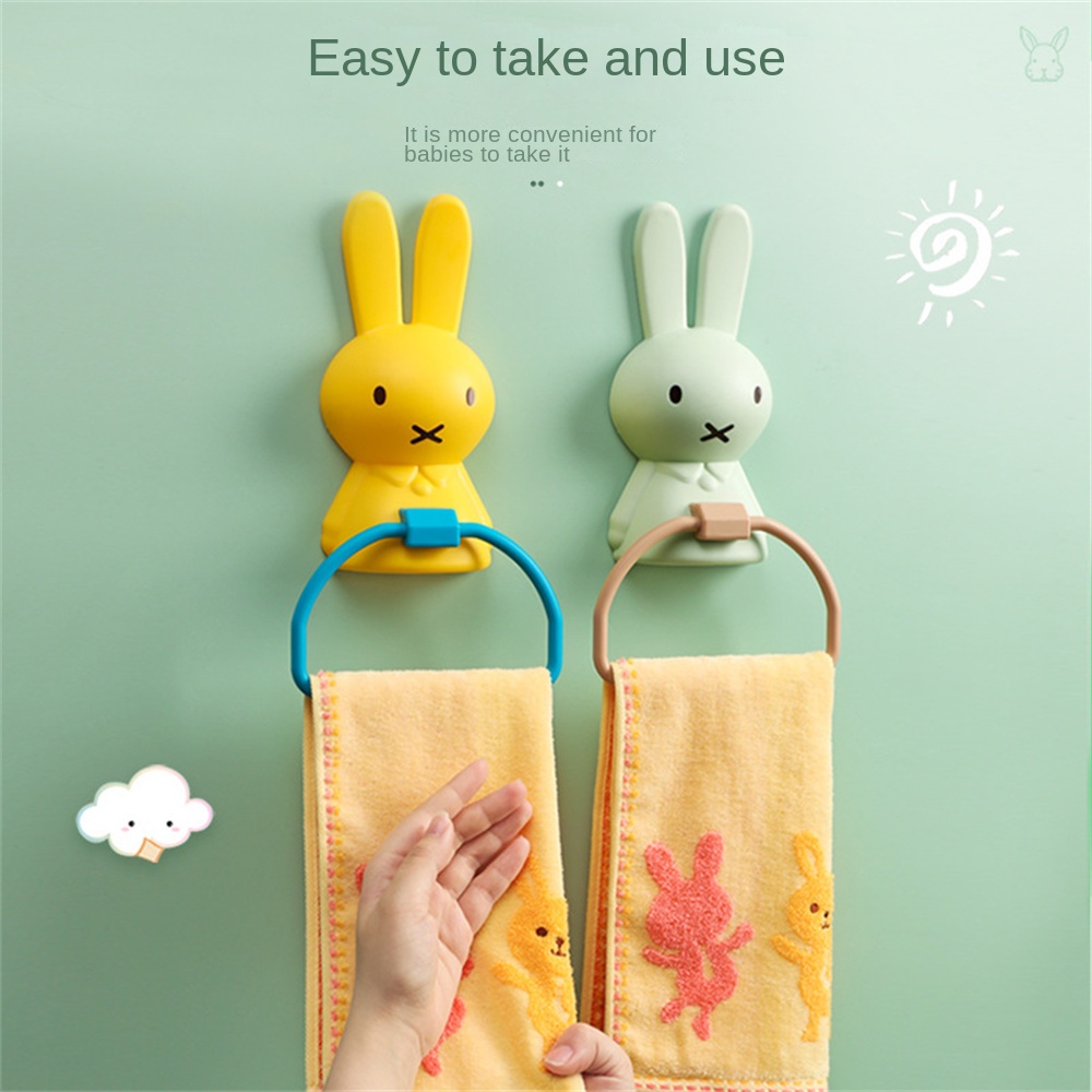 การ์ตูน Miffy ตะขอ ตะขอแขวนผนัง ชั้นวางผ้าขนหนูสร้างสรรค์ห้องน้ำเด็กล้างหน้าตะขอหมัดฟรีผ้าขนหนูแขวนตู้ ​แขวน 【bluey】 ราคา ถูกที่สุด ดีลบีเคเค แกลเลอรีภาพที่ 3