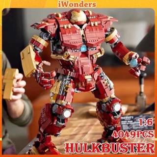 บล็อคตัวต่อ หุ่นยนต์ซูเปอร์ฮีโร่ Iron Man Hulkbuster Mk44 76210 1:6 ของเล่น ของขวัญ สําหรับเด็กผู้ชาย 4049 ชิ้น