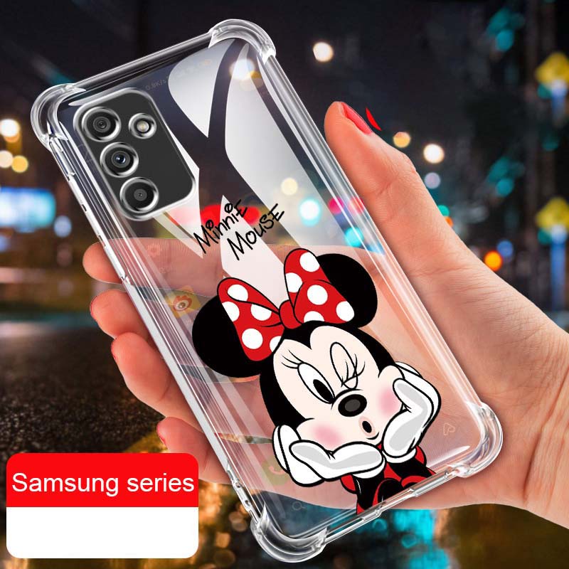 เคสโทรศัพท์ ซิลิโคนนุ่ม ใส กันกระแทก ลายมินนี่เมาส์ สําหรับ Samsung Galaxy A55 A35 5G A05s A05 M34 M15 5G