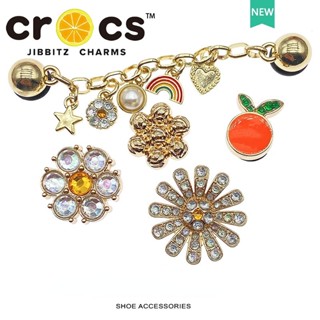 Jibbitz crocs charms โลหะเพชรเครื่องประดับรองเท้าหัวเข็มขัดหลุมรองเท้าเครื่องประดับที่มีคุณภาพสูงแฟชั่นรองเท้าเครื่องประ