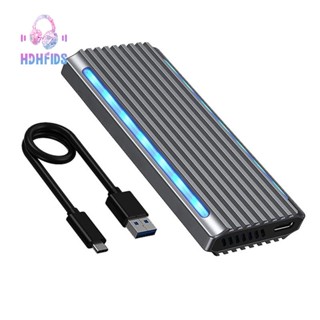 เคสอลูมิเนียมอัลลอย RGB M.2 SSD Type-C USB 3.1 อินเตอร์เฟซ 10Gbps SSD Enclosure M2 NVME NGFF SSD Enclosure สําหรับ M2 NVME NGFF 1 ชุด