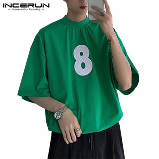 Incerun เสื้อยืด คอกลม แขนสั้น พิมพ์ลาย ผ่อนคลาย