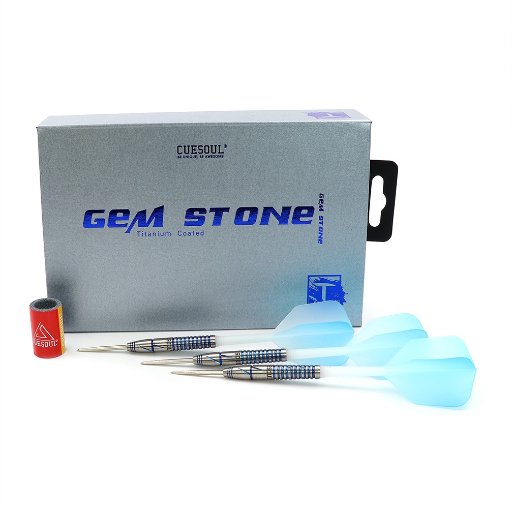 CUESOUL Steel Tip Tungsten Darts BLUE GEM STONE Uniformity Titanium Coated-22g
