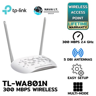 COINSคืน15%⚡FB9JMZV6⚡ TP-LINK TL-WA801N ACCESS POINT (แอคเซสพอยต์) N300 รับประกันตลอดอายุการใช้งาน