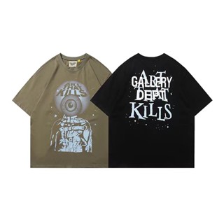 เสื้อยืดแขนสั้นลําลอง ผ้าฝ้าย พิมพ์ลายตัวอักษร GALLERY DEPT Eyeball แฟชั่นสตรีท สําหรับผู้ชาย และผู้หญิง