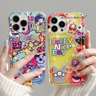 เคสโทรศัพท์มือถือ ซิลิโคนนิ่ม TPU ใส กันกระแทก ลายการ์ตูนมอนสเตอร์น้อยน่ารัก แฟชั่น สําหรับ IPhone 11 14 13 12 Pro MAX 7Plus 8Plus XR 6 7 8 6S Plus X XS MAX SE