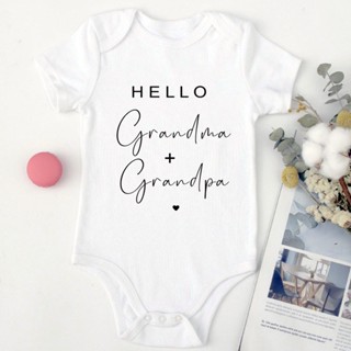 [พร้อมส่ง] ชุดบอดี้สูท ลาย Hello Grandma &amp; Grandpa สําหรับเด็กทารกแรกเกิดผู้หญิงตั้งครรภ์ CBPG