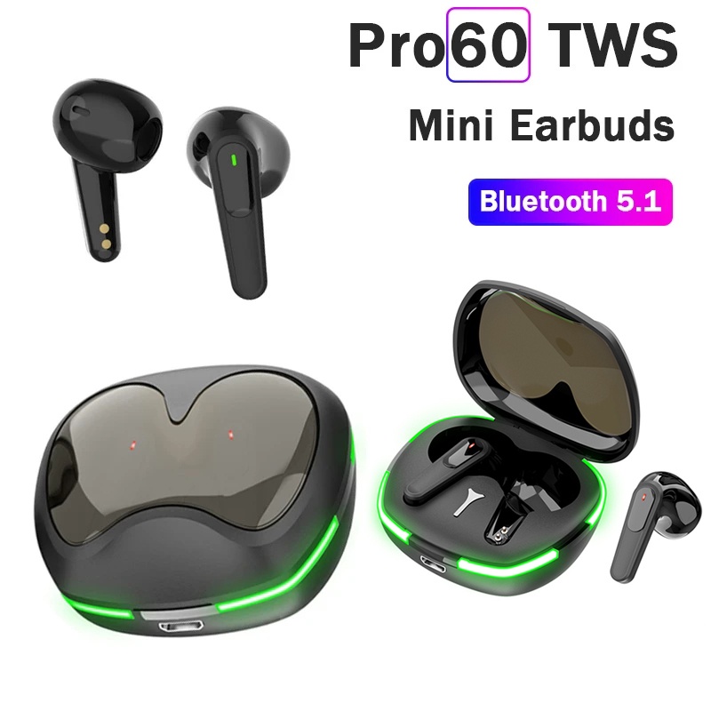 TWS Pro60/Pro80 หูฟังบลูทูธไร้สาย ตัดเสียงรบกวน กันน้ํา สําหรับเล่นเกม หูฟังชนิดใส่ในหูพร้อมไมโครโฟน