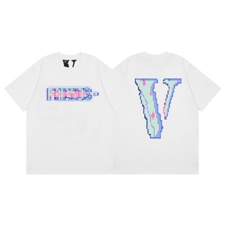 เสื้อยืดแขนสั้นลําลอง ผ้าฝ้าย พิมพ์ลาย Vlone Big V พลัสไซซ์ สไตล์สตรีท แฟชั่นสําหรับผู้ชาย และผู้หญิง