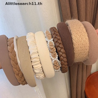 Alittlesearch11 ที่คาดผม ผ้าโพกศีรษะ แบบกว้าง สีพื้น สําหรับผู้หญิง TH