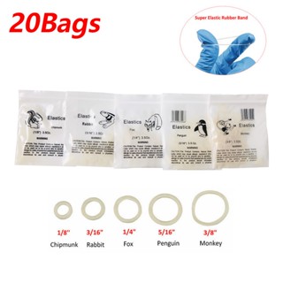 20Bags 2000pcs orthodontic Latex Soft Medium Heavy Elastics Band 3.5Oz