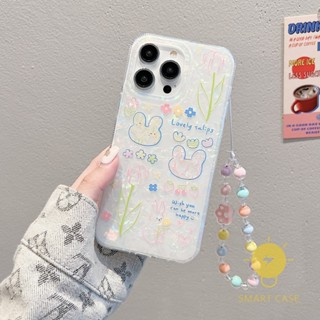 For เคสไอโฟน 14 Pro Max [Shining Rabbit Flower] เคส Phone Case For iPhone 14 Pro Max Plus 13 12 Mini 11 For เคสไอโฟน11 Ins Korean Style Retro Classic Couple Shockproof Protective TPU Cover Shell