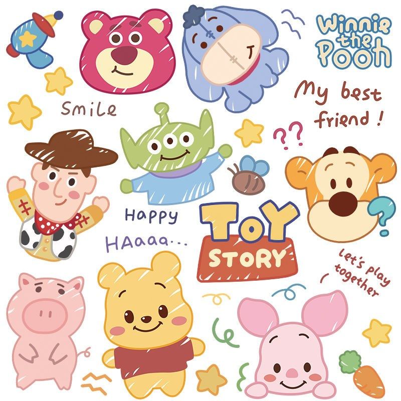 สติกเกอร์ ลายการ์ตูนดิสนีย์ หมีพูห์น่ารัก สําหรับติดตกแต่งรถยนต์ หมวกกันน็อค รถจักรยานยนต์ไฟฟ้า